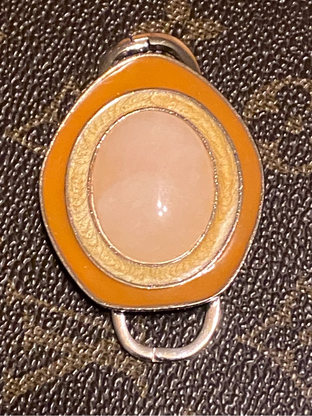 Vintage Celia Sebiri for Avon 1987 Rose Quartz Enamel Brooch Pendant
